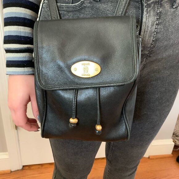 Expect A Miracle Black Leather Crossbody Bag - Picture 2 of 4